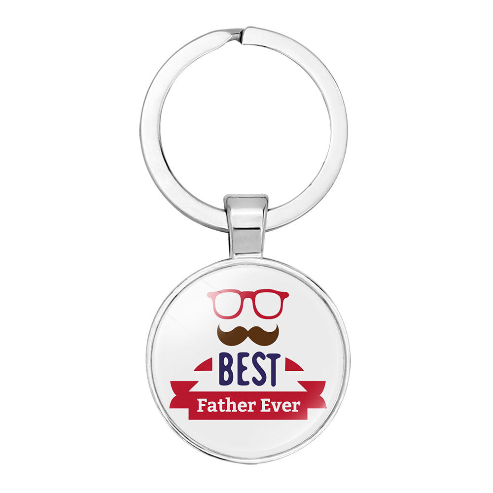 Wholesale Glass Father's Day Gift Best Super Dad Alloy Creative Keychain